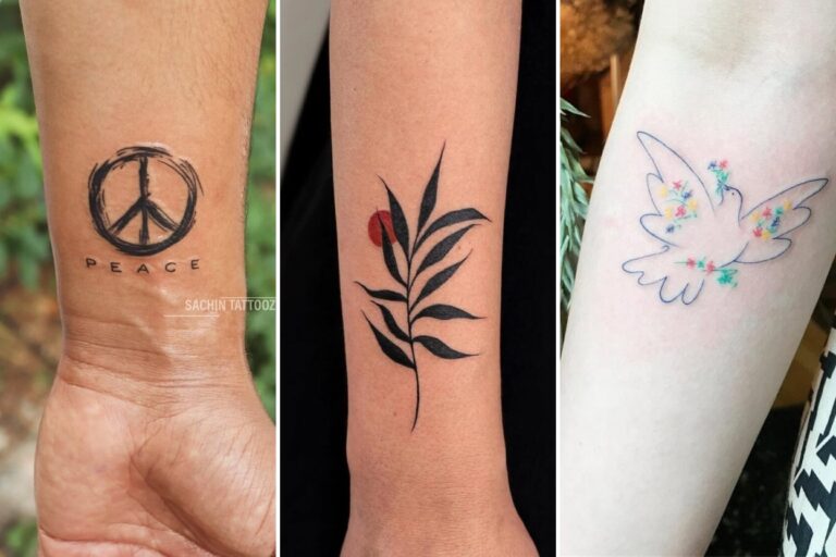 35+ Peace Tattoo Ideas Radiating Serene Harmony and Universal Hope Featured 3-Panel Lookbook Collage