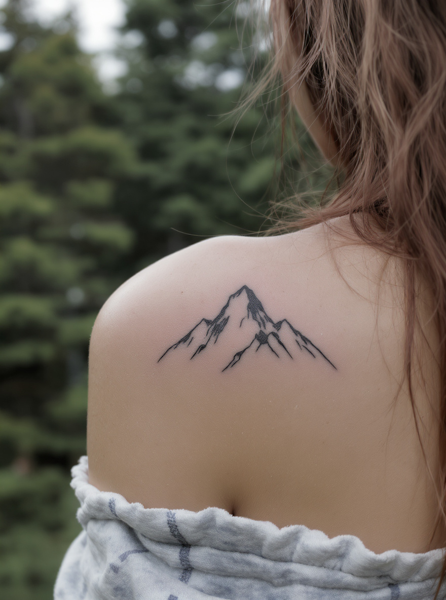18 Beautiful Mountain Tattoos For Women Who Chase Adventure