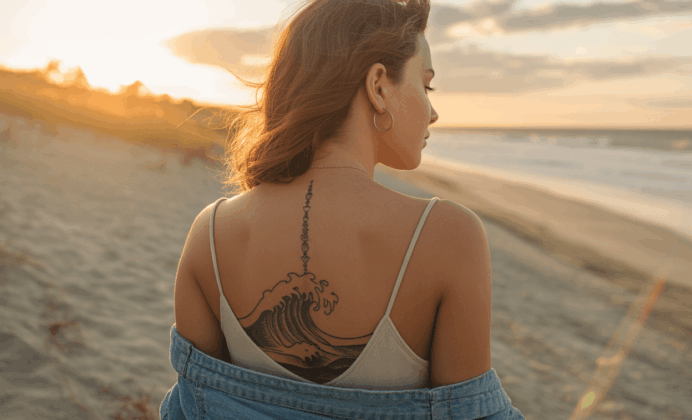 25+ Beach Spine Tattoo Ideas for Women Who Love the Ocean