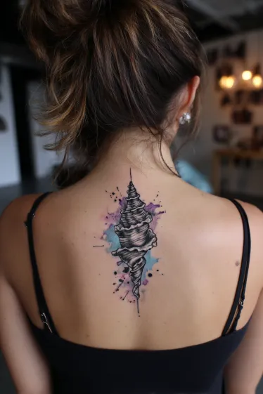 Radiant Sunset Reflection Spine Tattoo Beach Spine Tattoos
