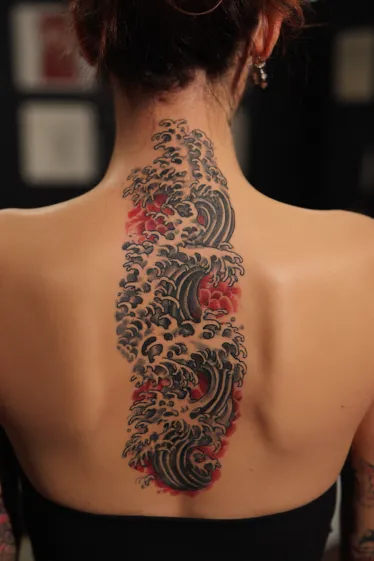 Ocean Flight Spine Tattoo Beach Spine Tattoos