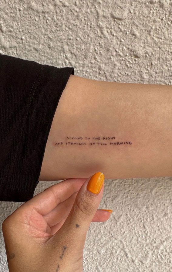 Small Quote or Phrase Tattoo Minimalist Tattoo Ideas