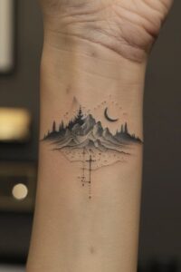 Mountain Tattoo Ideas design idea 6 with delicate ink details