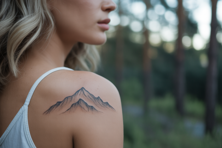Mountain Tattoos for Women featured tattoo inspiration and placement