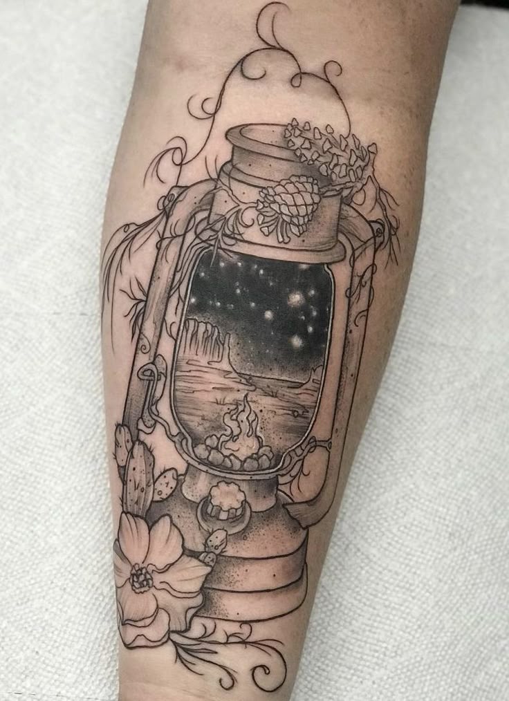 Lantern in the Mountains Tattoo