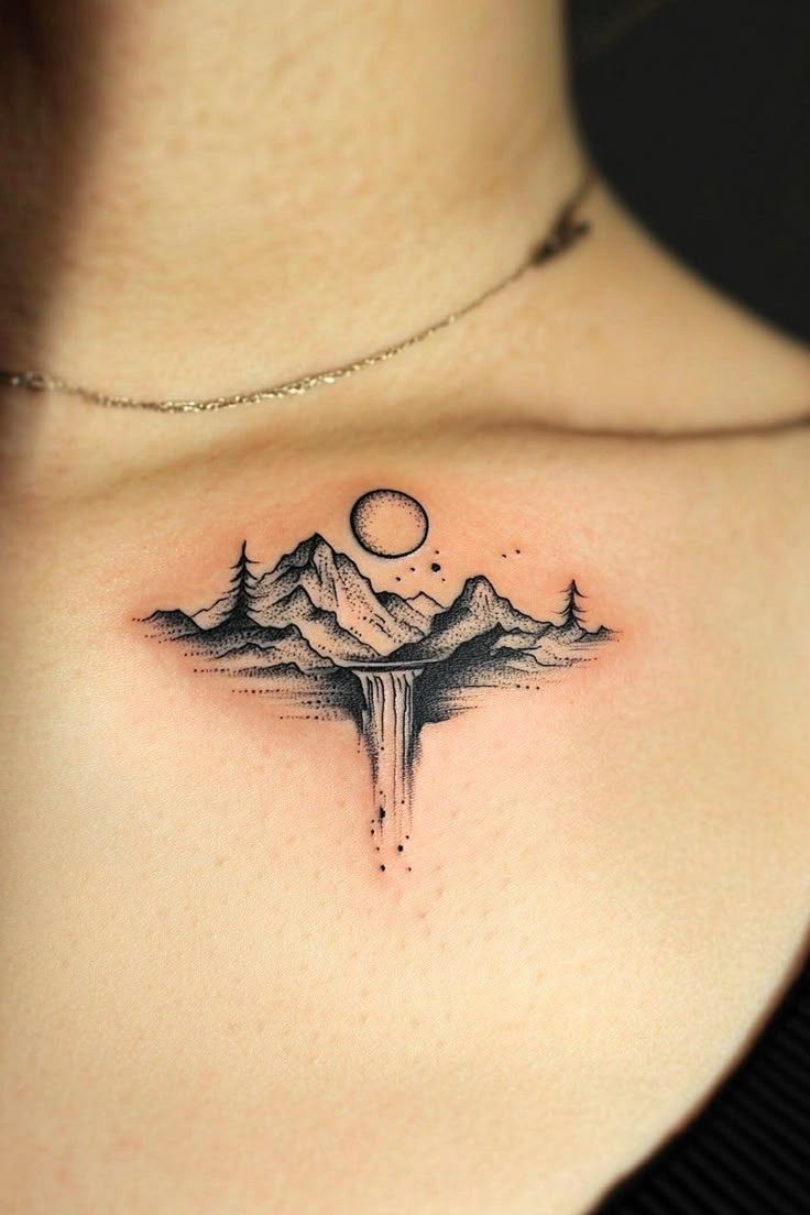 Minimalist Chest Tattoo