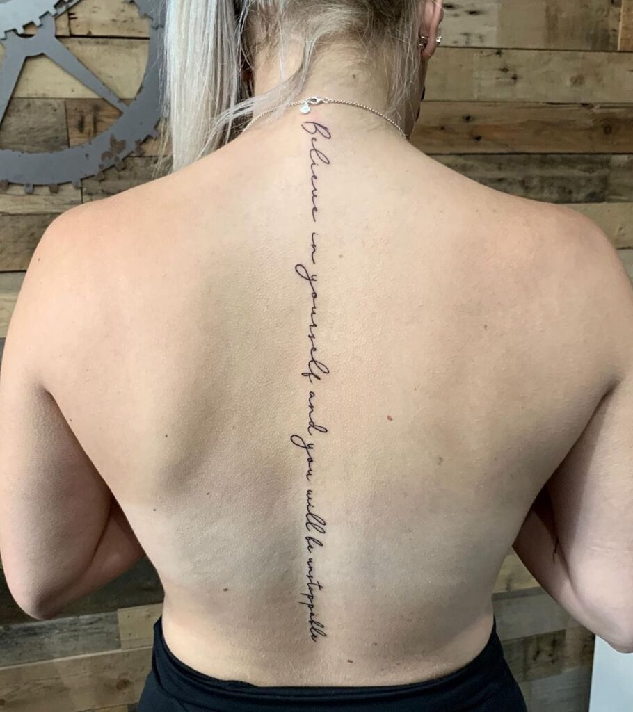 Bible Verse Proverbs 3:5 Tattoo Spine Tattoos for Women