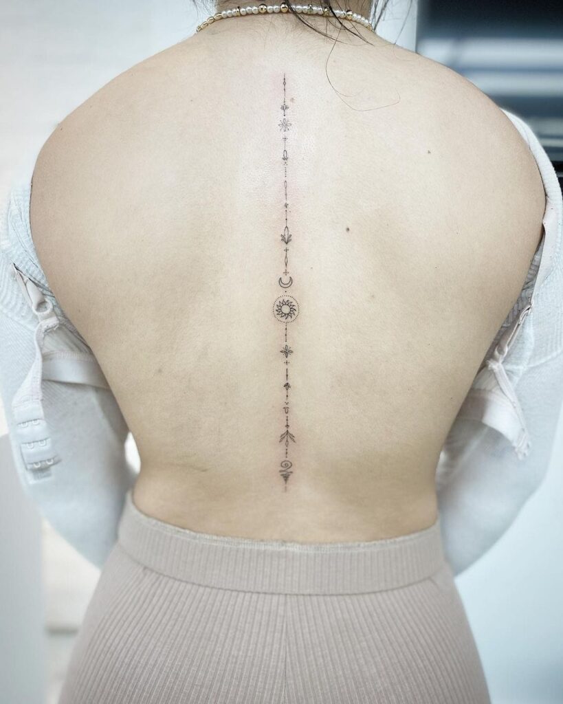Celestial Symbols Collection Tattoo Spine Tattoos for Women
