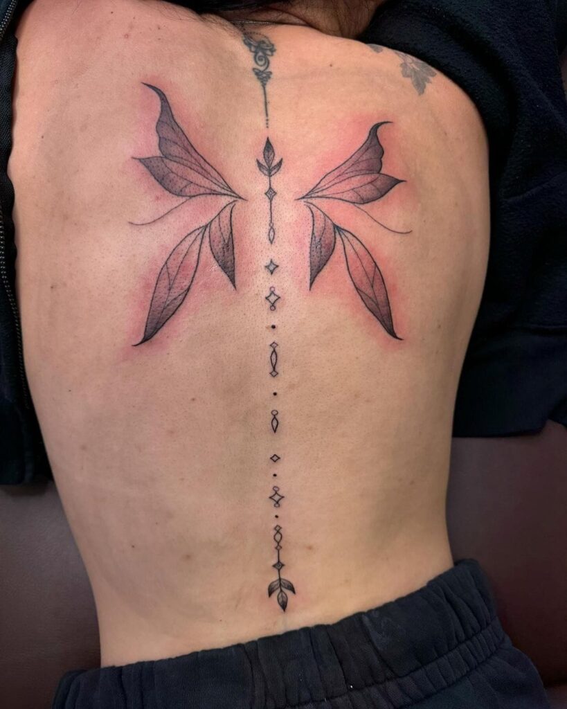 Delicate Floral Bouquet Tattoo Spine Tattoos for Women
