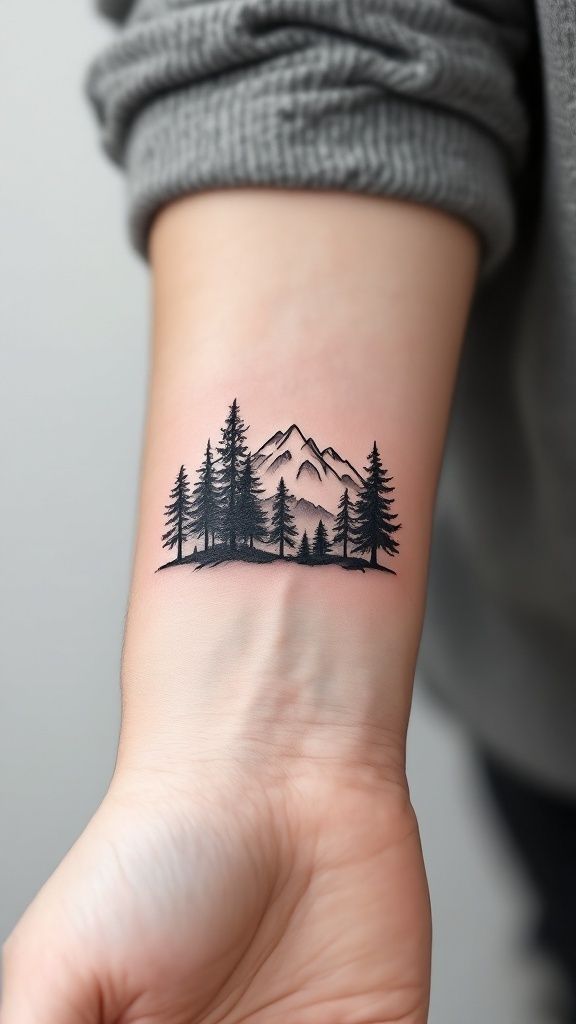 Moon, Candle, and Forest Scene Tattoo Memorial Tattoos for Loved Ones