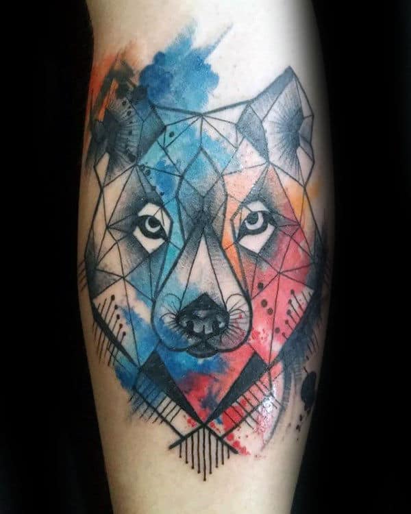 Abstract Ink Splash Wolf Tattoo Wolf Tattoo Design Ideas