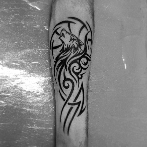 Wolf and Tribal Motifs Tattoo Wolf Tattoo Design Ideas
