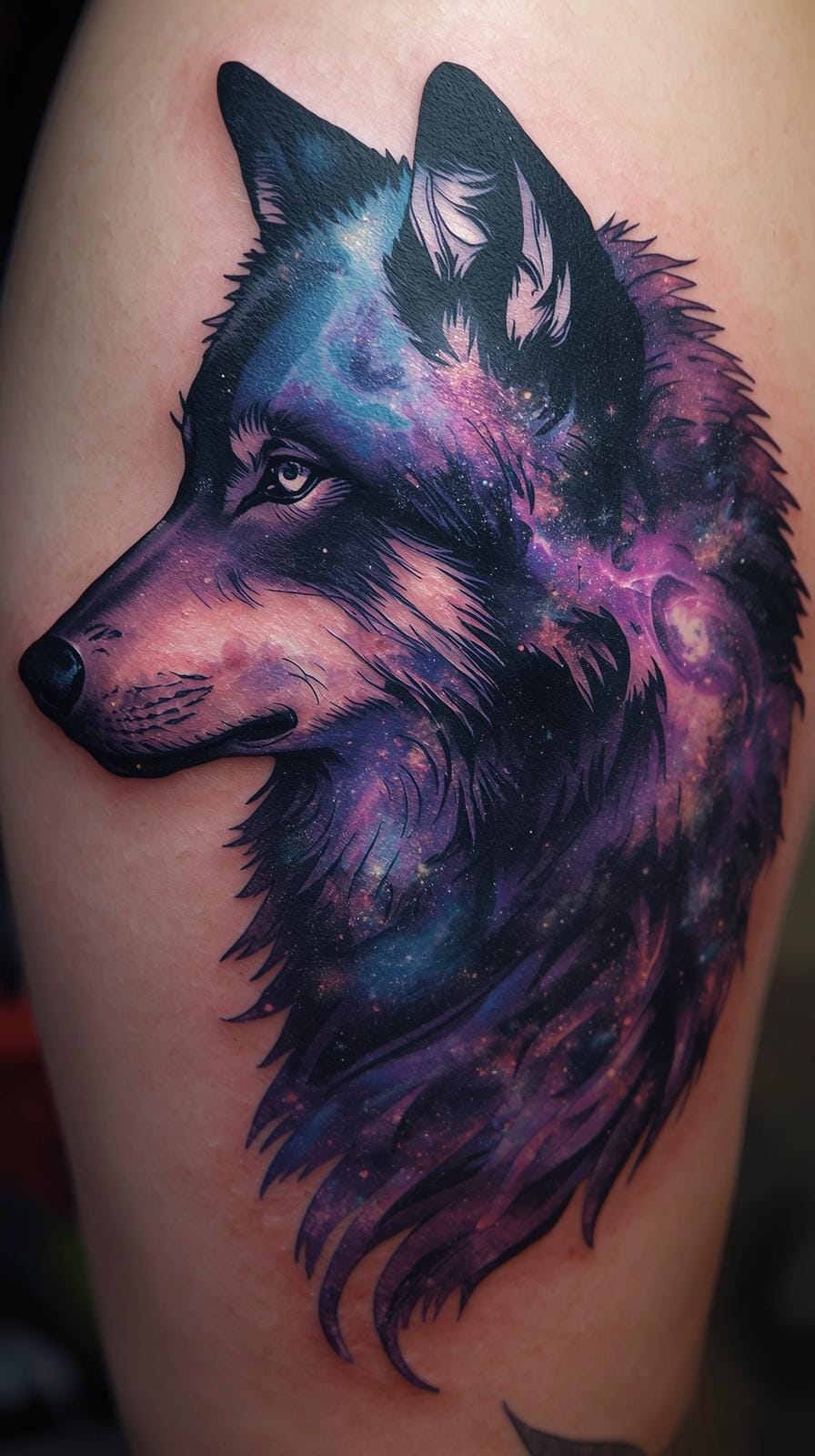 Cosmic Galaxy Wolf Tattoo Wolf Tattoo Design Ideas