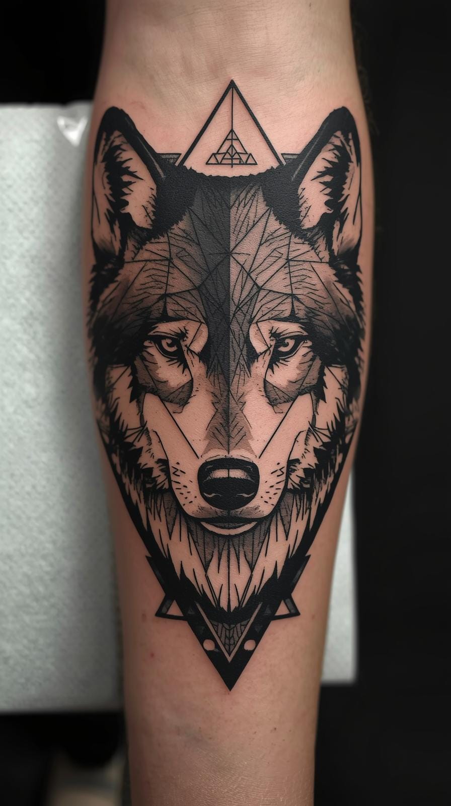 Wolf and Nature Landscape Tattoo Wolf Tattoo Design Ideas