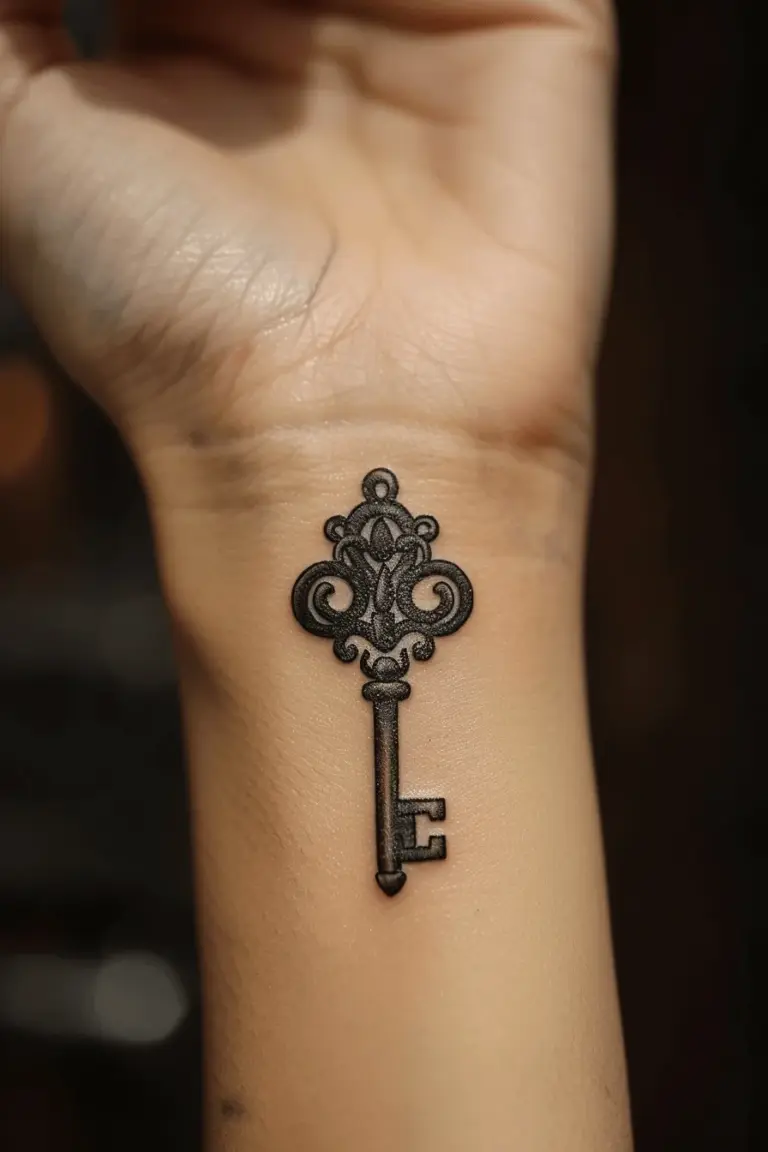 Mystical Key Wrist Tattoo Alice in Wonderland Tattoo