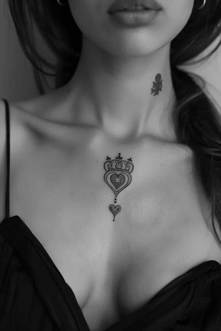 Queen Of Hearts Minimalist Tattoo Alice in Wonderland Tattoo