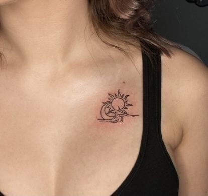 Graceful Swallow Birds in Flight Tattoo Small Chest Tattoos