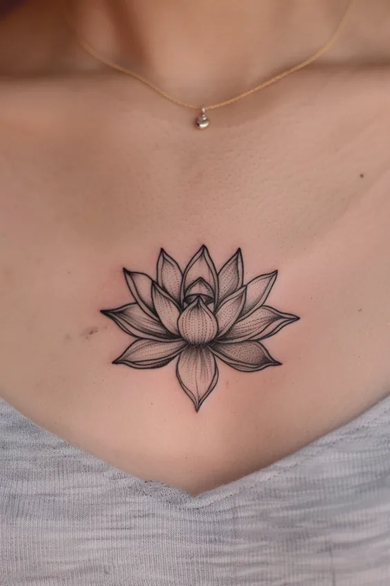 Meadow Wildflower Bouquet Tattoo Small Chest Tattoos