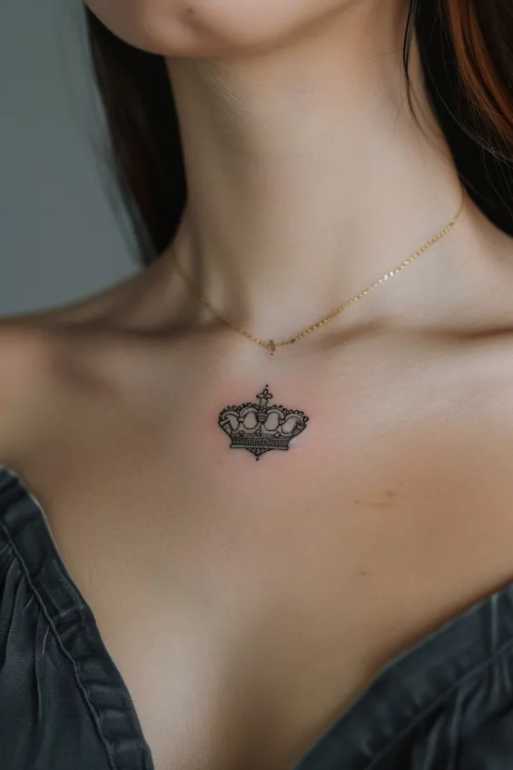 Realistic Safety Pin Statement Tattoo Small Chest Tattoos