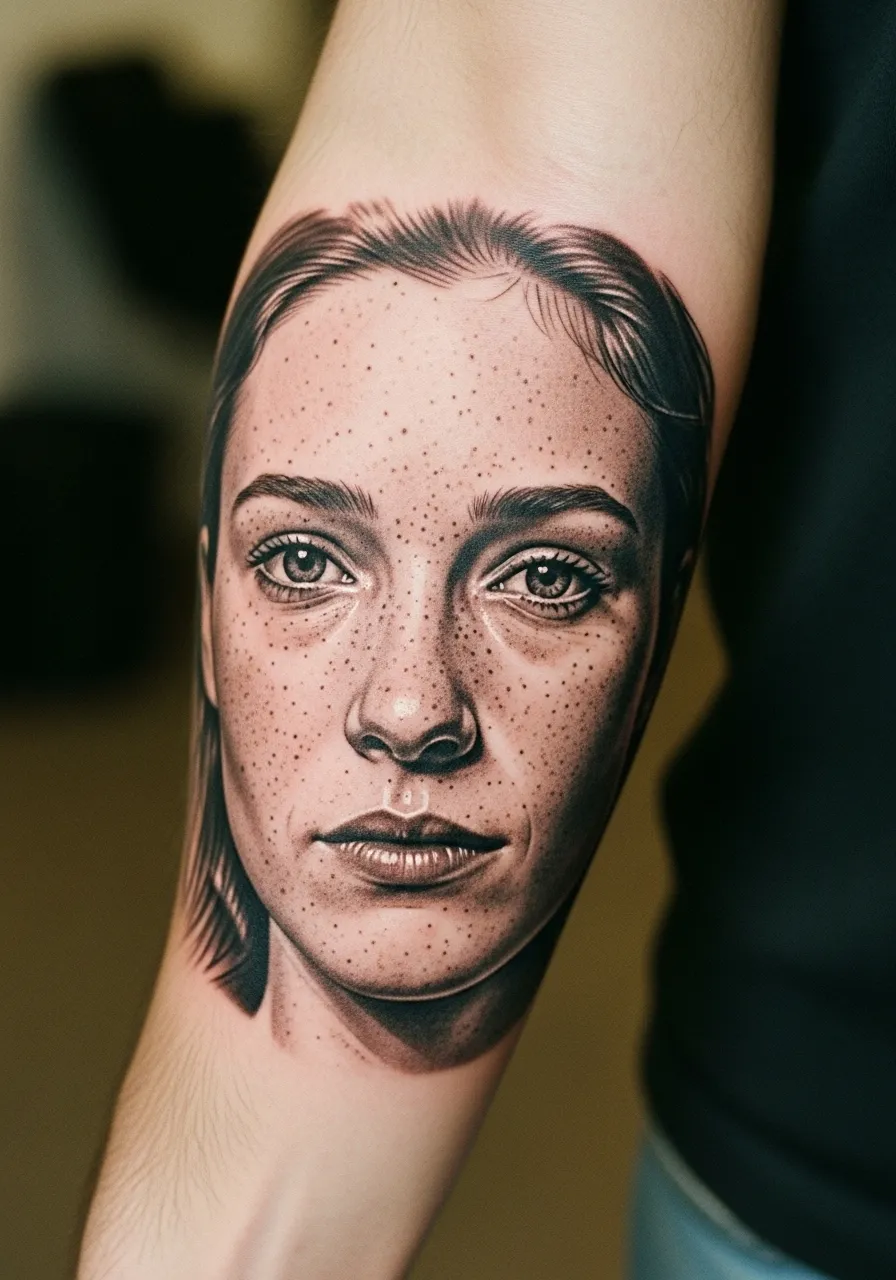 Realistic Portrait Forearm Tattoo