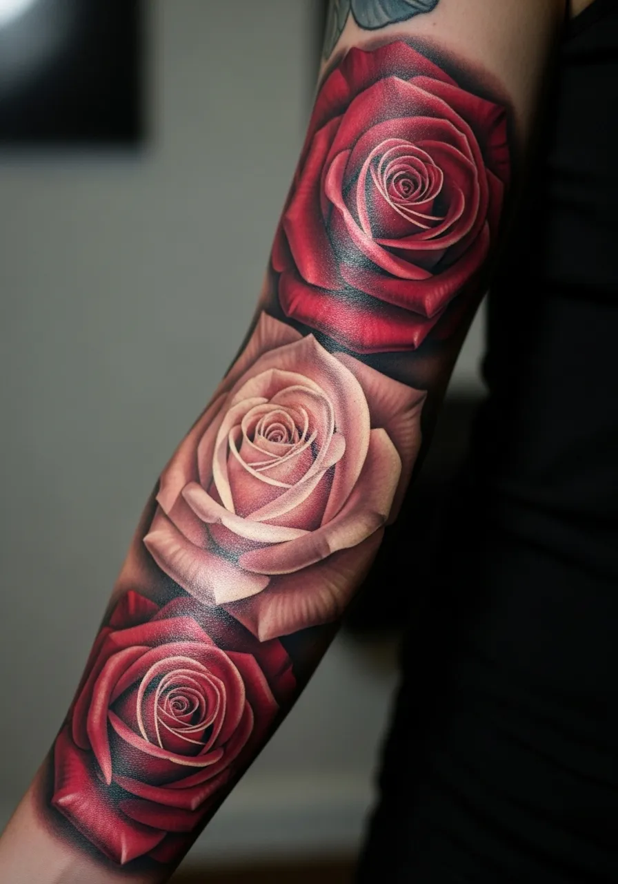 Rose Sleeve That Blooms Tattoo Realism Tattoo Designs