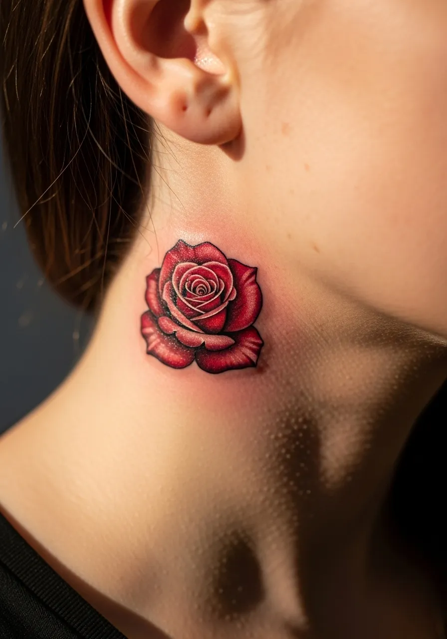Blooming Rose Thigh Tattoo Realism Tattoo Ideas