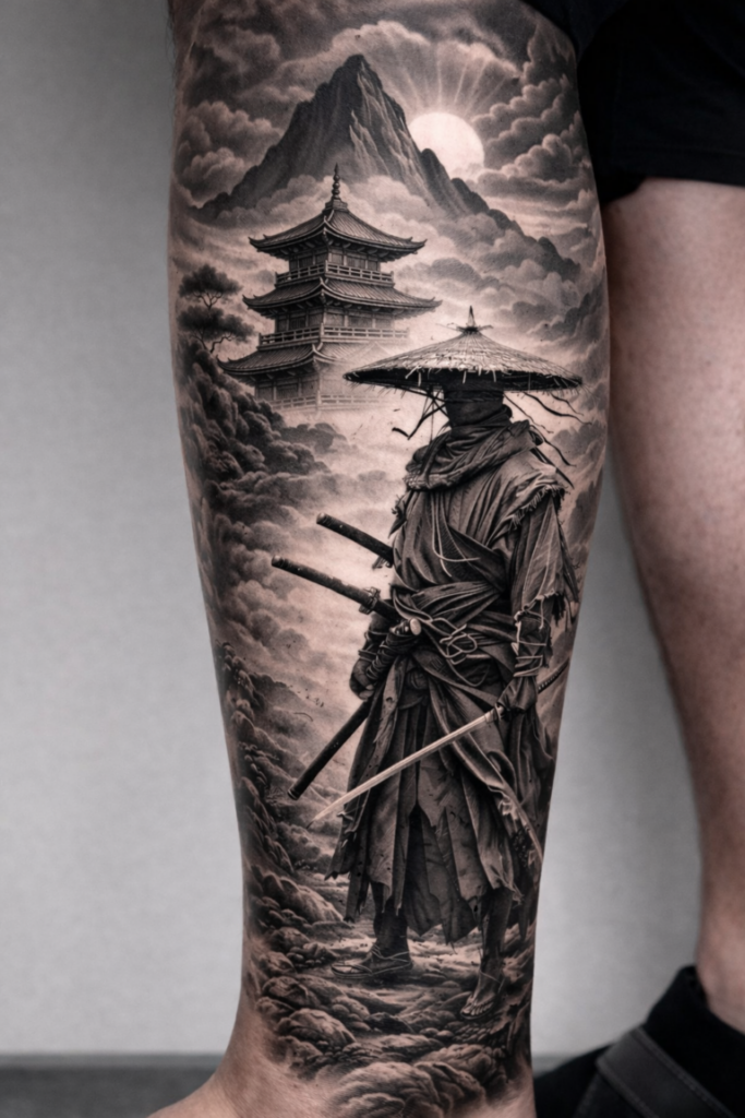 Samurai Warrior Realism Tattoo Half Sleeve Realism Tattoos
