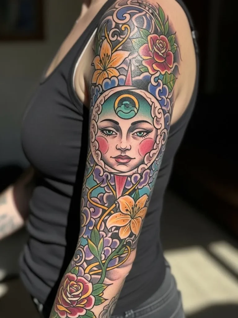 Celestial Lady Neo Traditional Sleeve