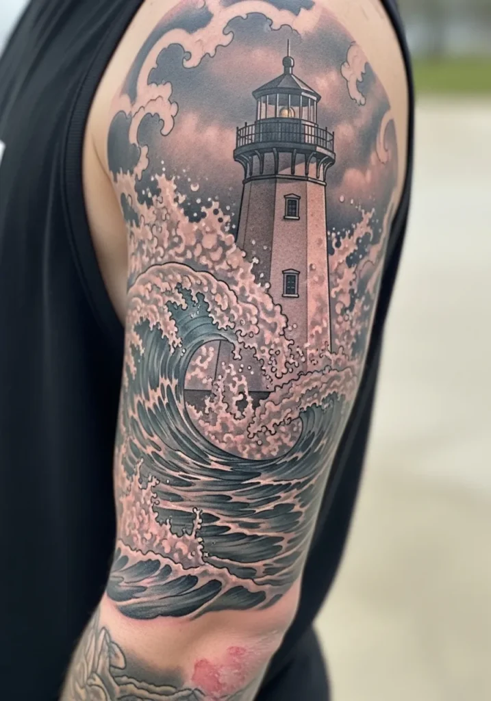 Lighthouse Among the Waves