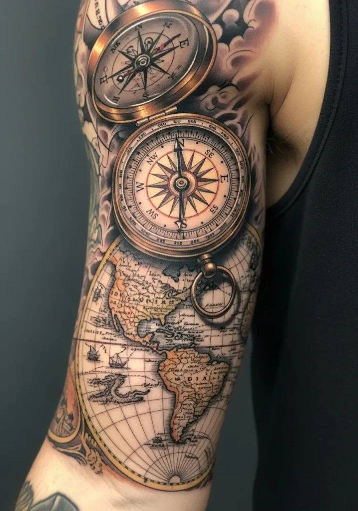 Vintage Compass and Map Design