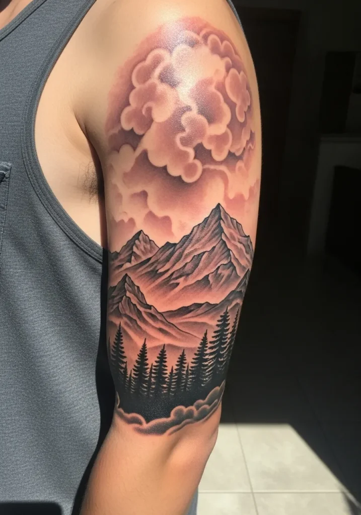 Mountain Landscape at Sunset