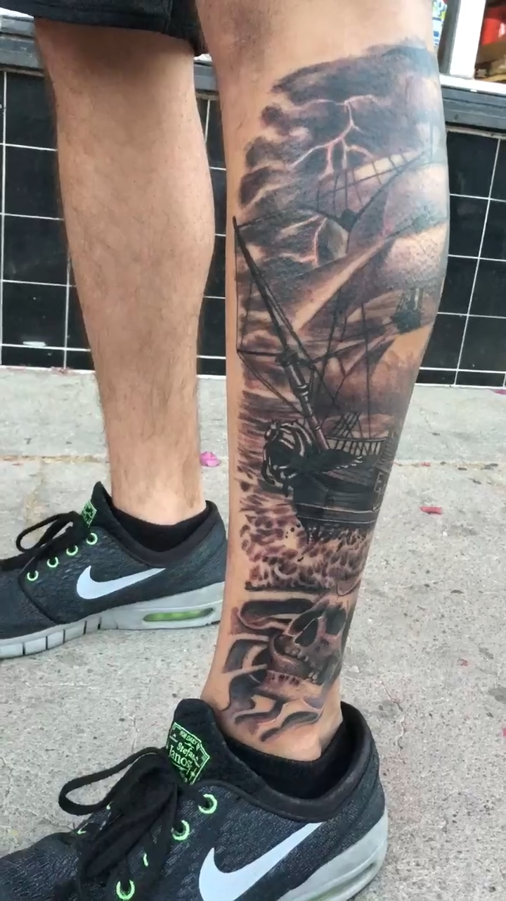 Greek Goddess and Roses Leg Sleeve Tattoo Leg Sleeve Realism Tattoos