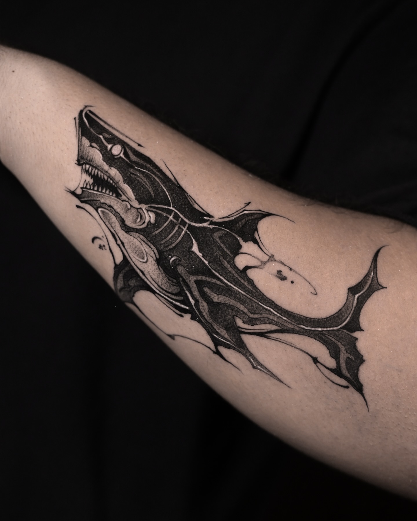 Sea Life Shark Silhouette Tattoo
