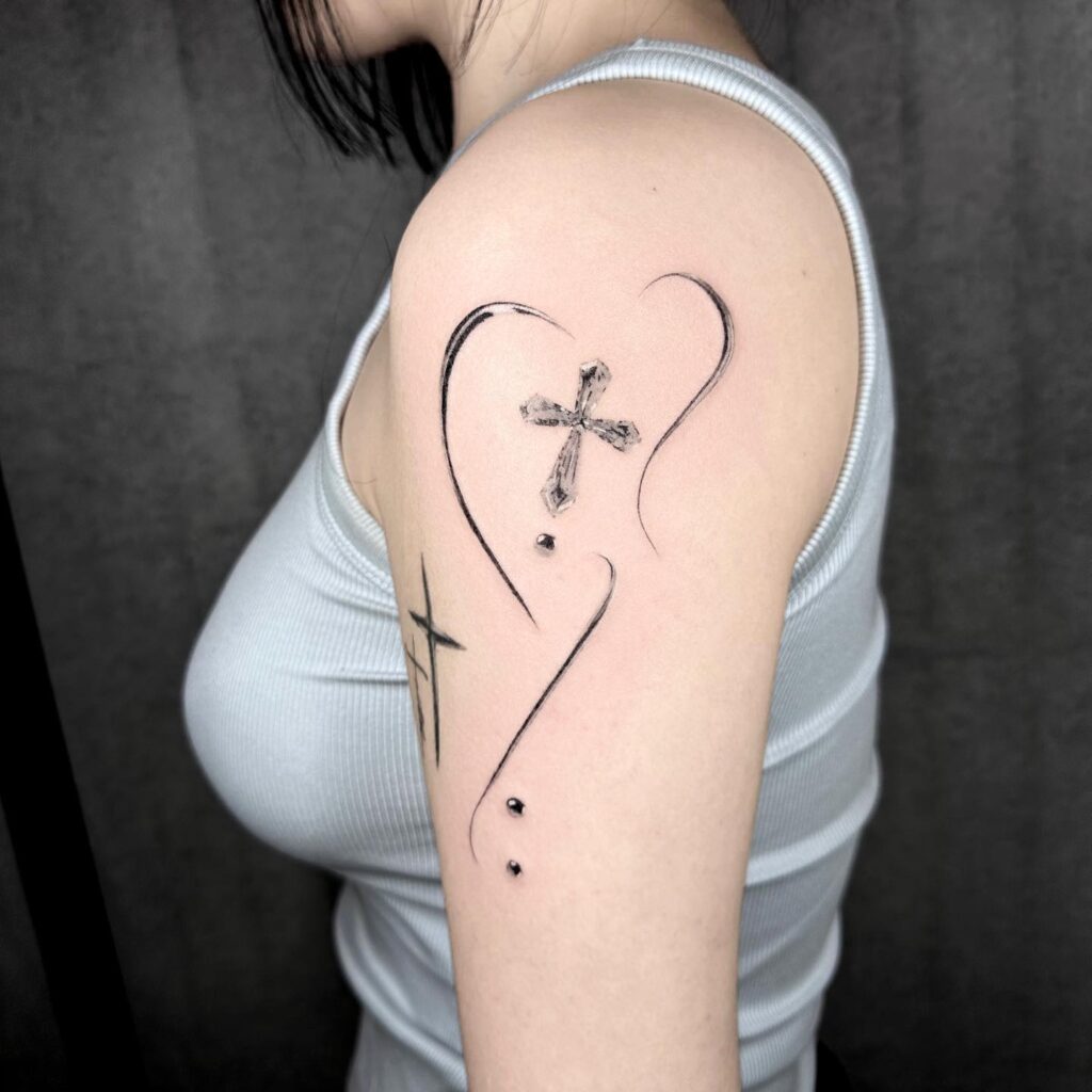 Abstract Crystal Cross cross tattoos for women tattoo