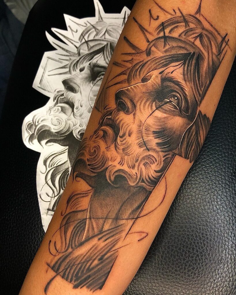 Sacred Gaze of Jesus Tattoo jesus tattoos tattoo