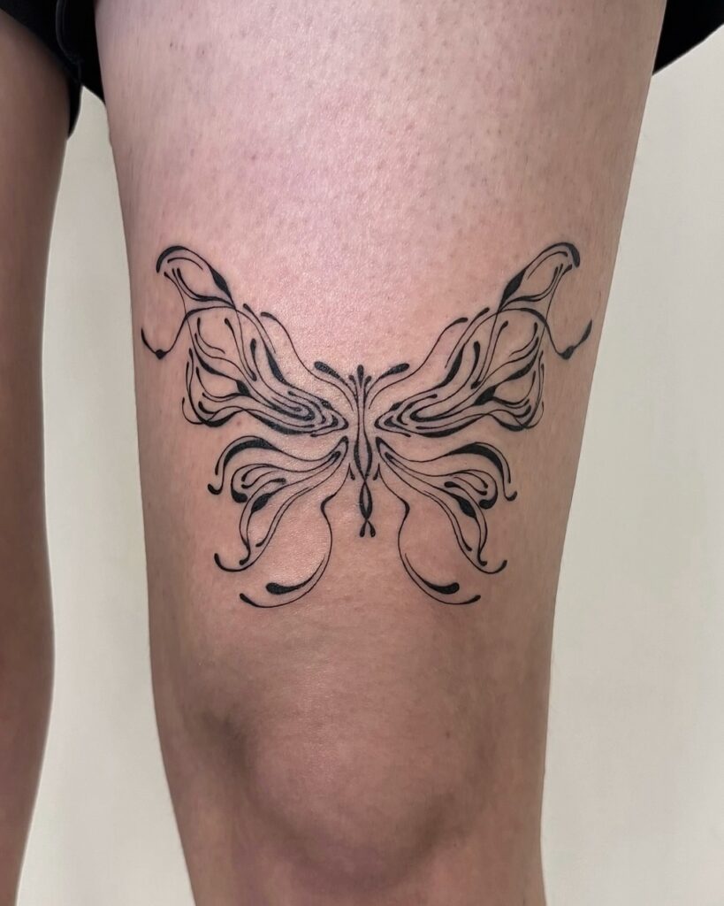 Abstract Linework Butterfly Tattoo butterfly tattoo designs tattoo