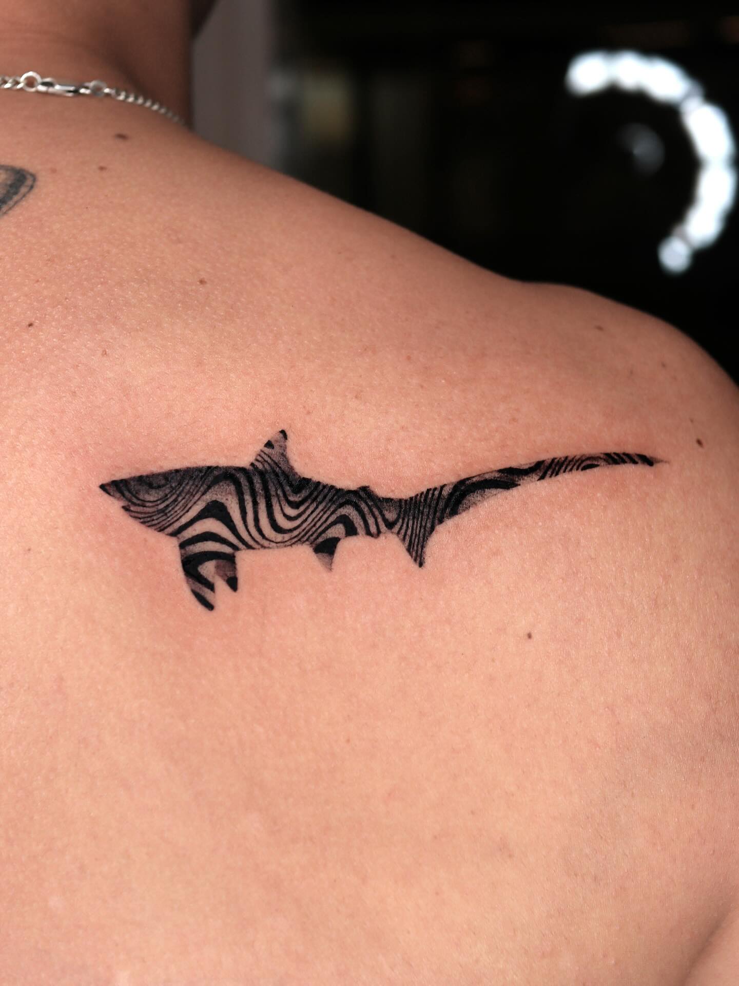 Spotted Whale Shark Silhouette Tattoo
