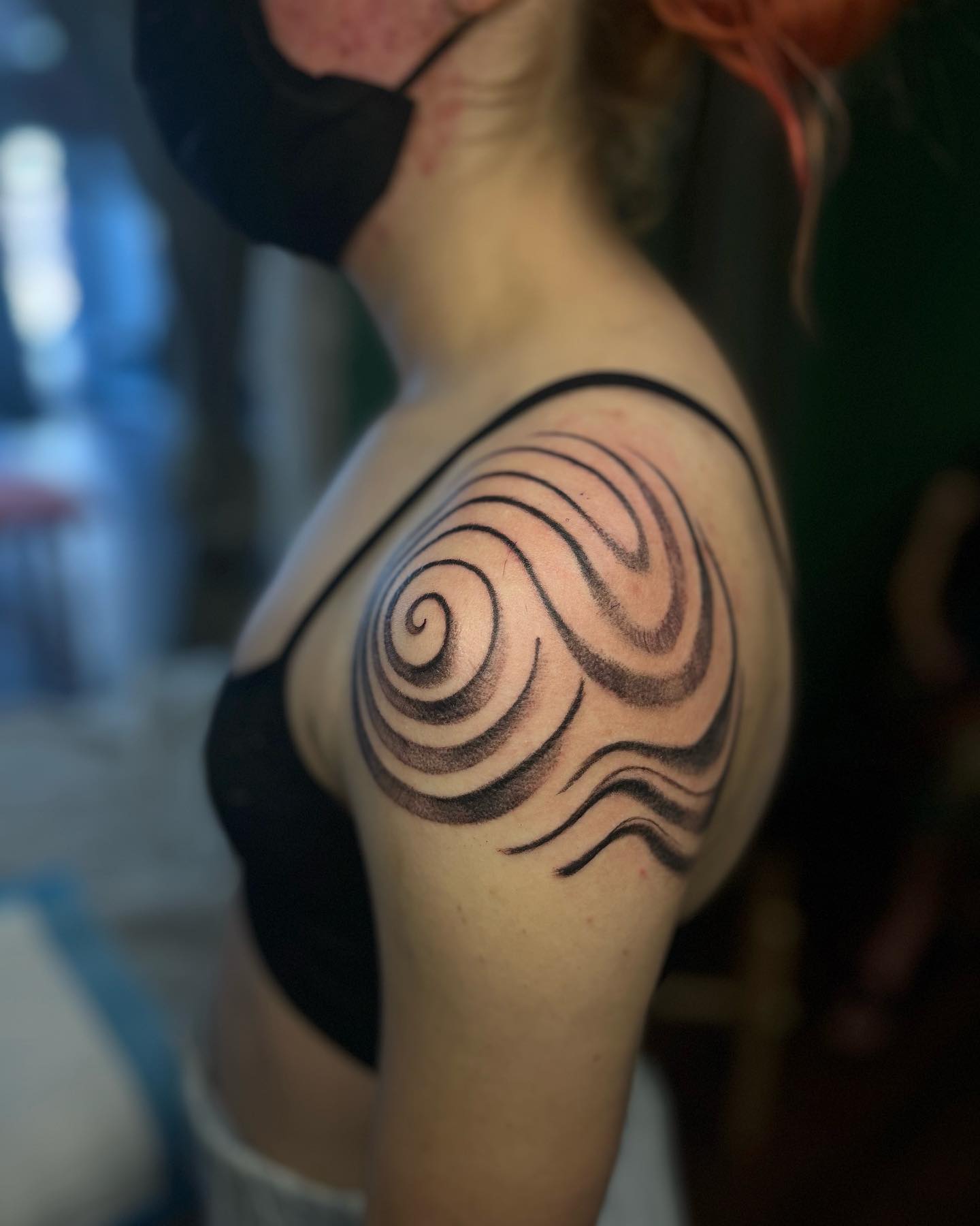 Radiant Sun Shoulder Cap Tattoo