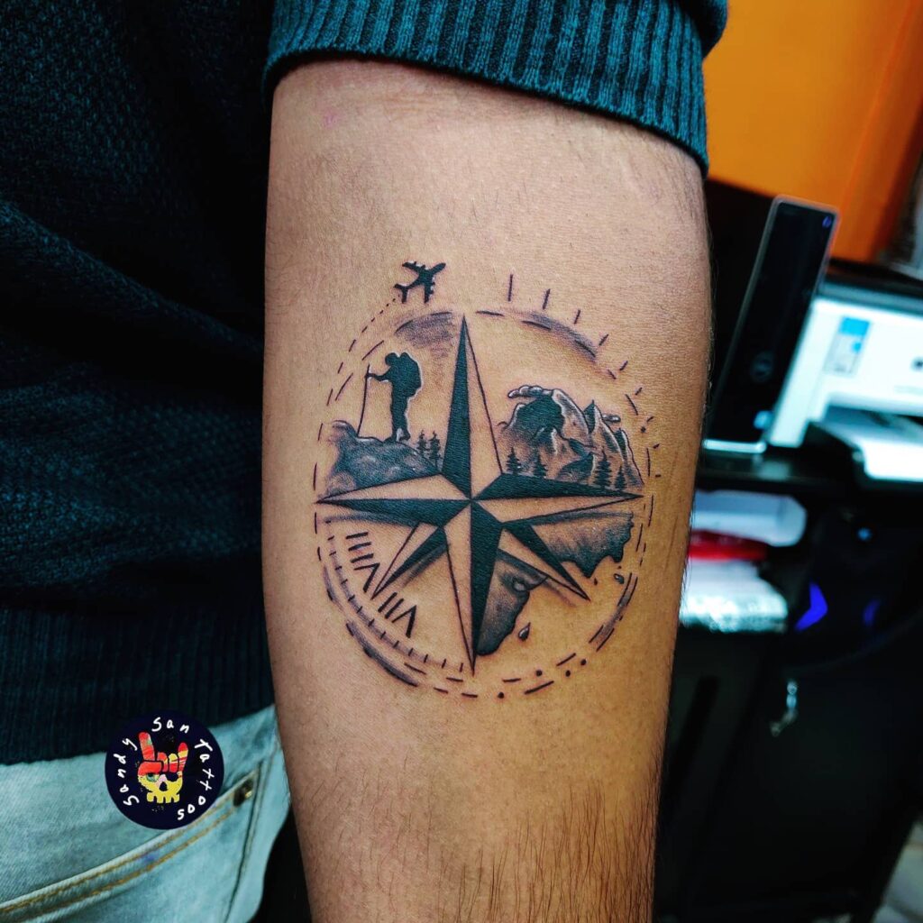 Adventure Seeker Compass Tattoo timeless compass tattoo designs tattoo