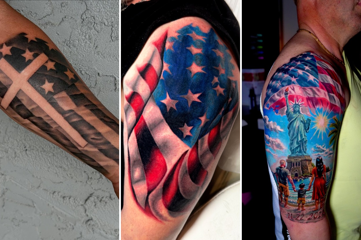 Aesthetic american flag tattoos and delicate ink ideas collage