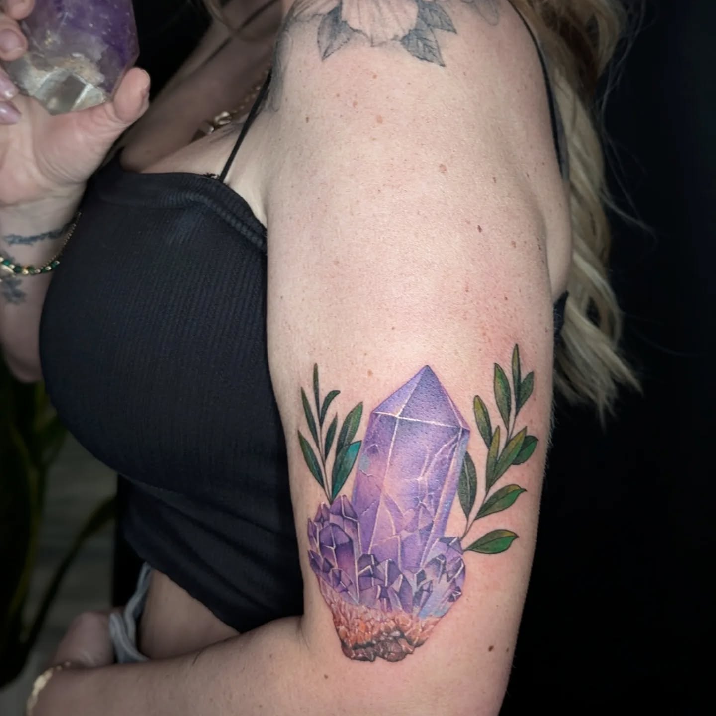 Amethyst Crystal Tattoo nature tattoos for women tattoo