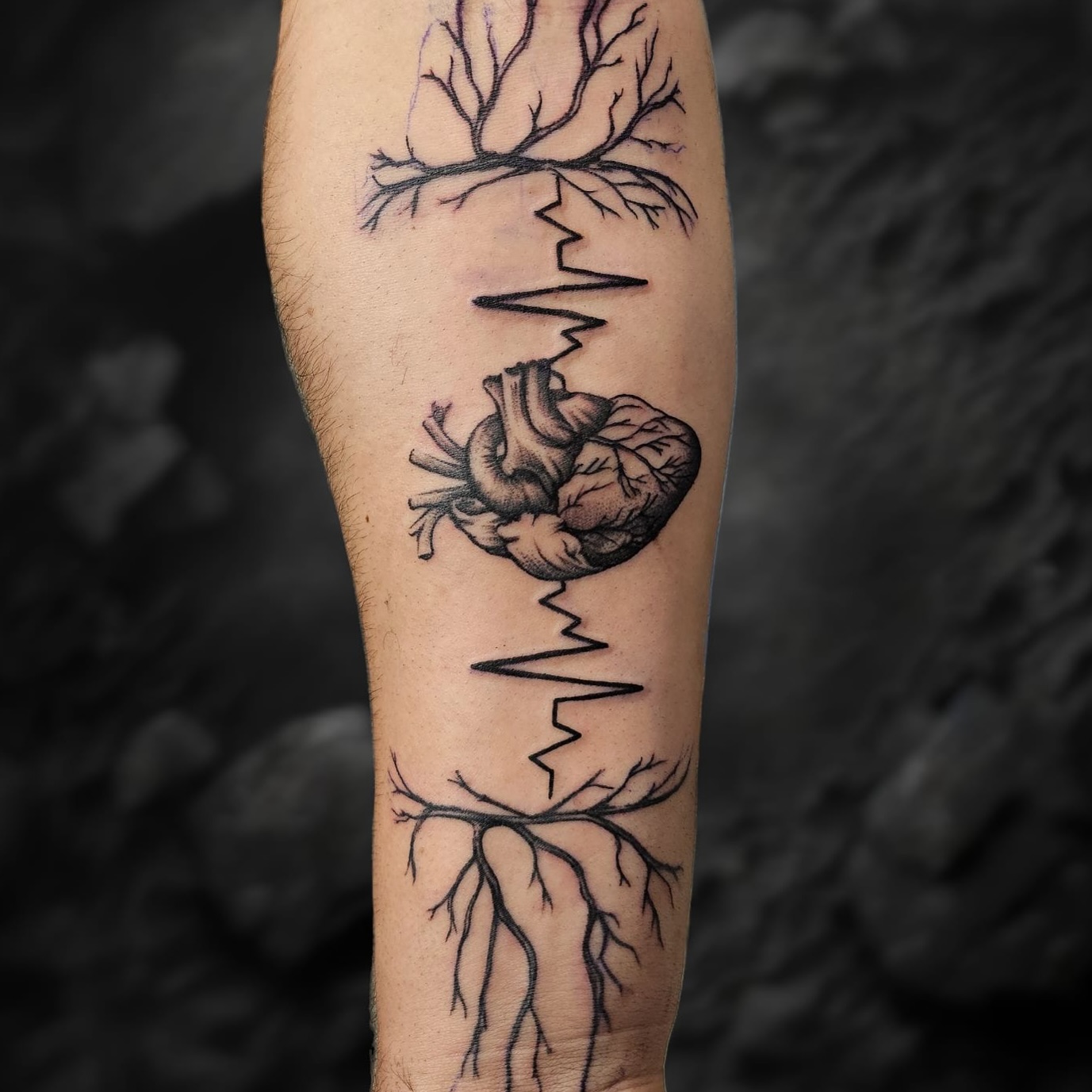 Anatomical Heartbeat Forearm Tattoo forearm tattoos for men with meaning tattoo