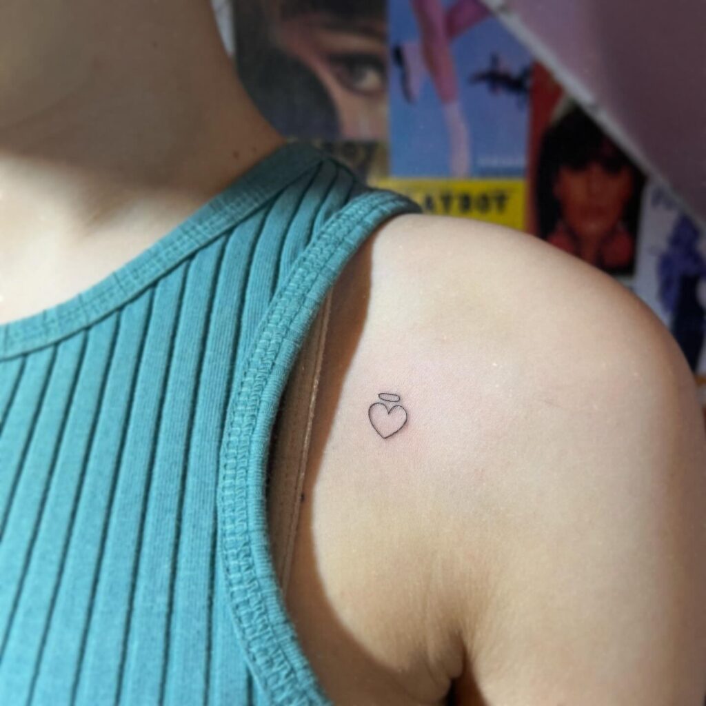 Matching Heart Outline Tattoos for Friends or Family small heart tattoo ideas tattoo