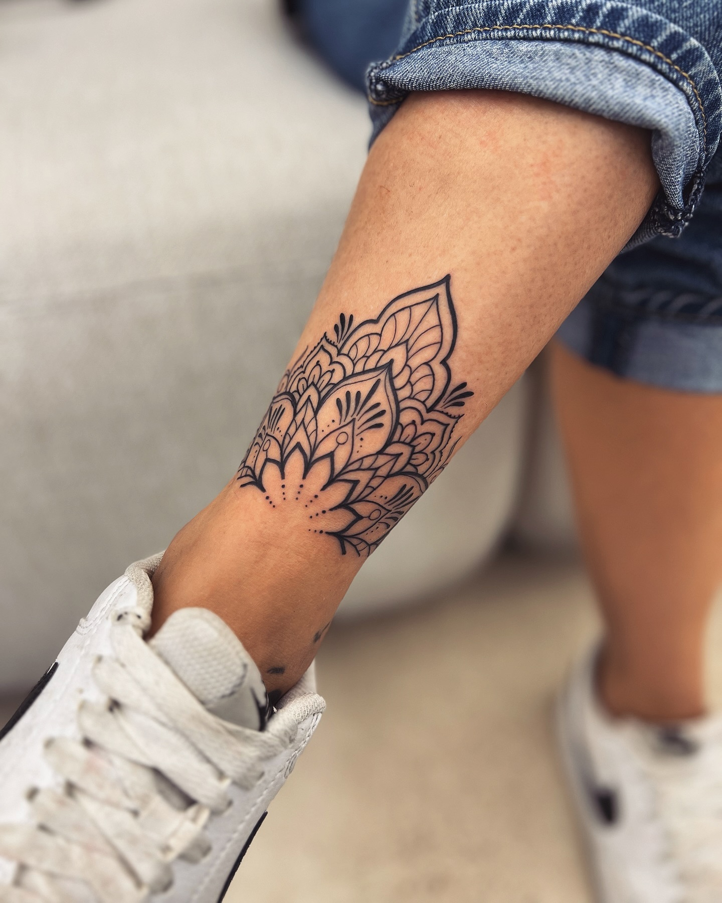 Ankle Lotus Mandala Tattoo mandala tattoo ideas tattoo
