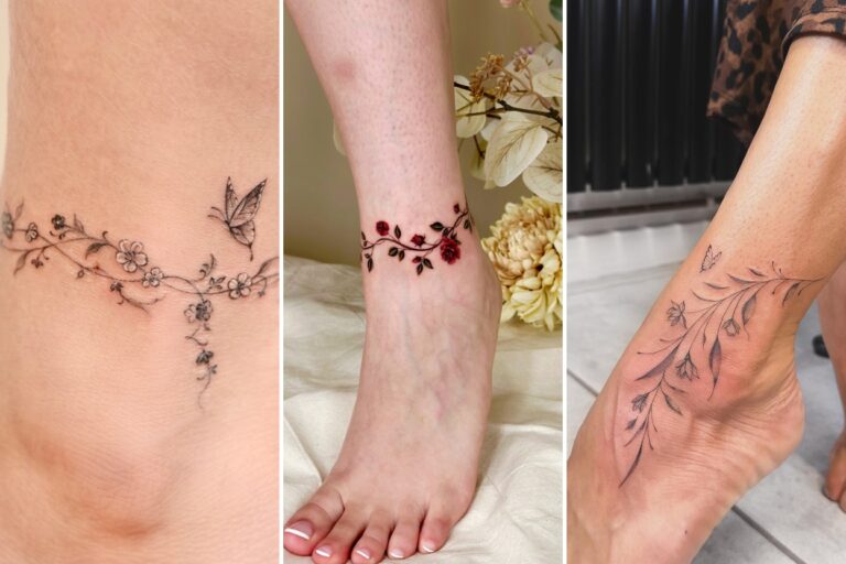 Aesthetic ankle tattoos designs and delicate ink ideas collage