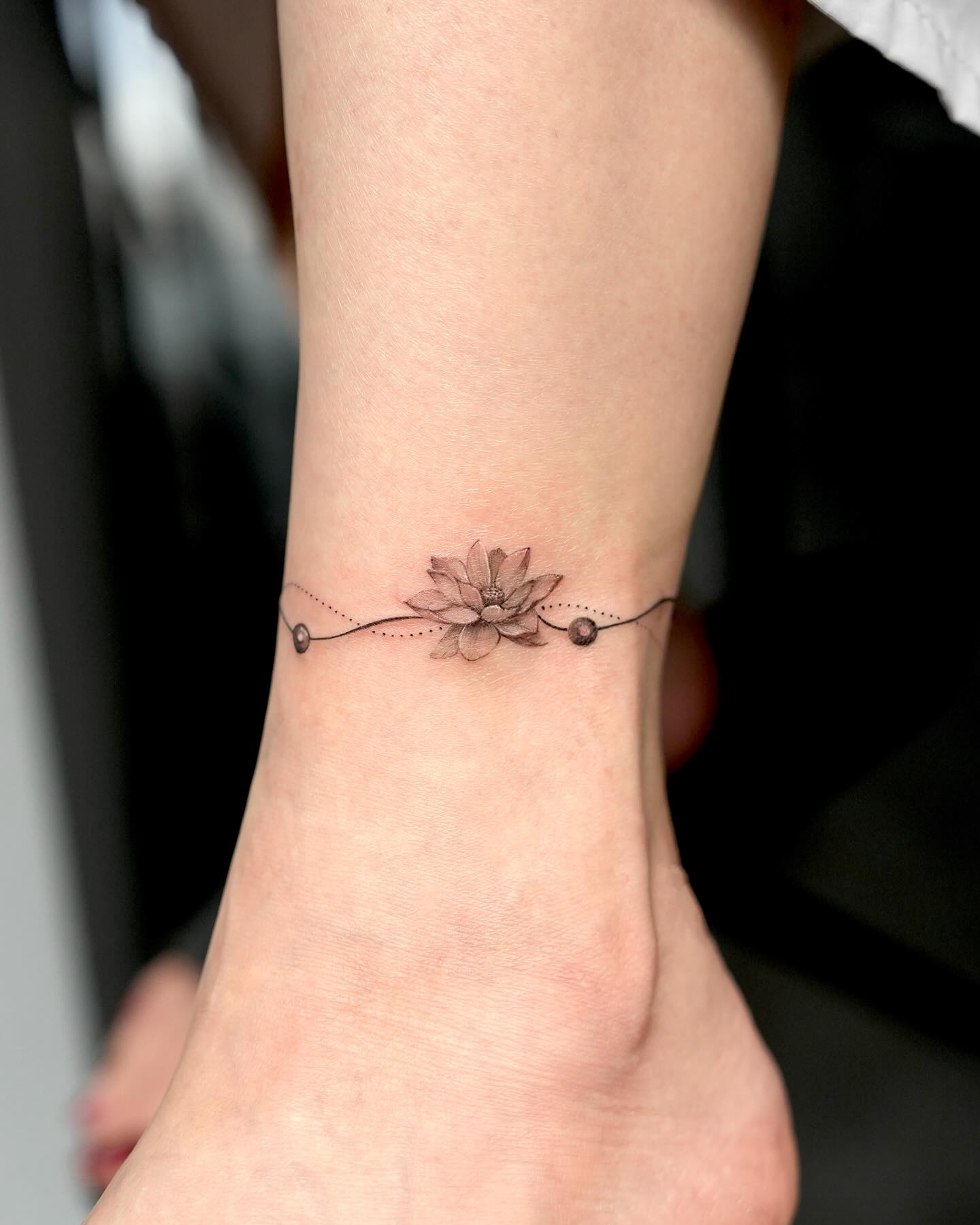 Lotus Anklet Tattoo