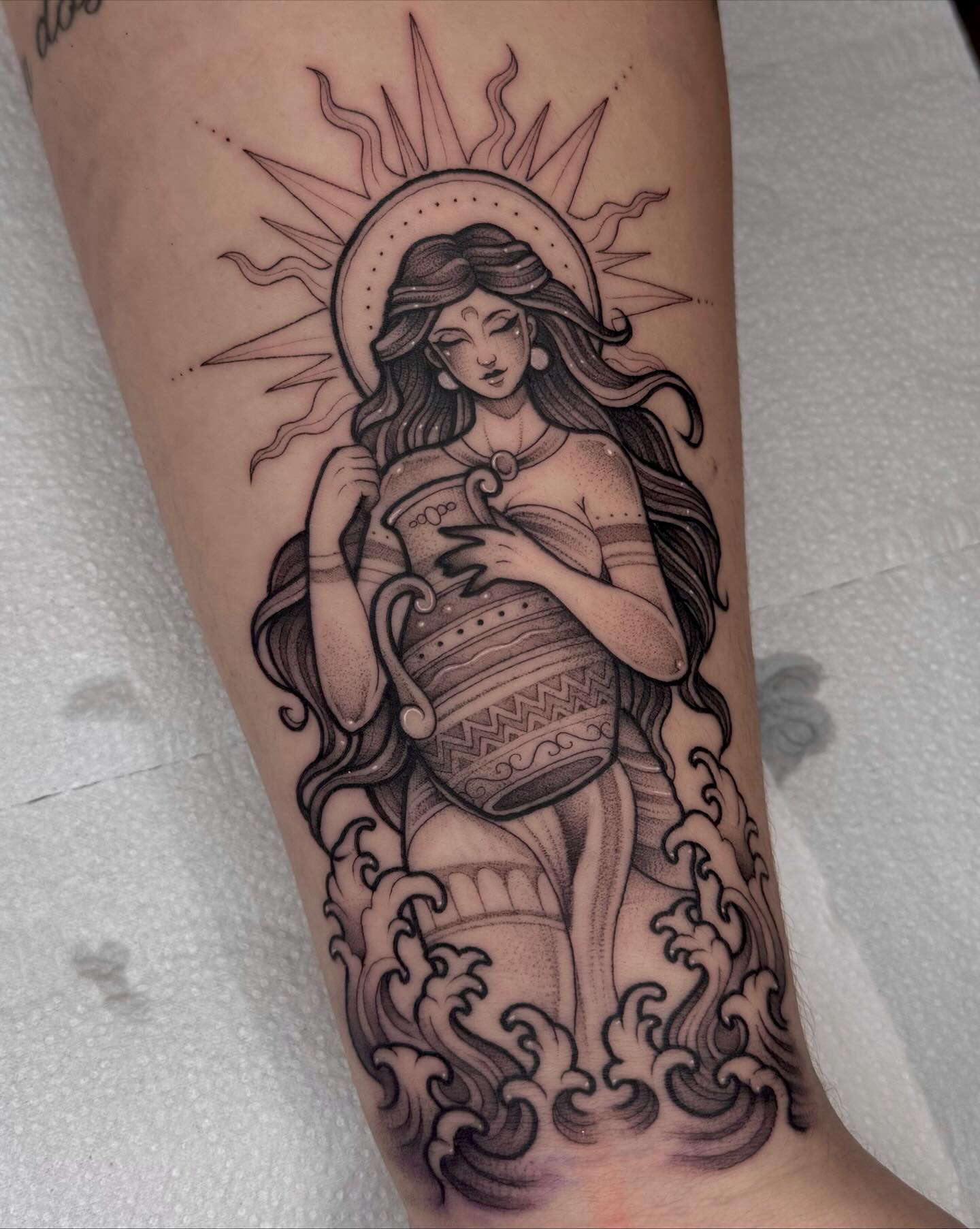 Aquarius Water Bearer Goddess Tattoo