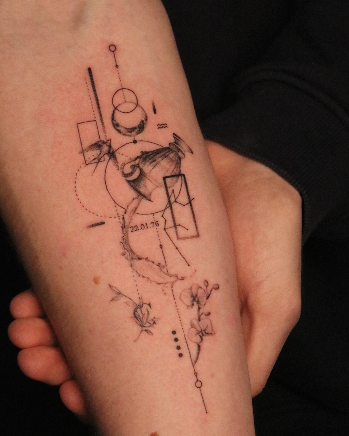 Geometric Aquarius Water Jug Tattoo