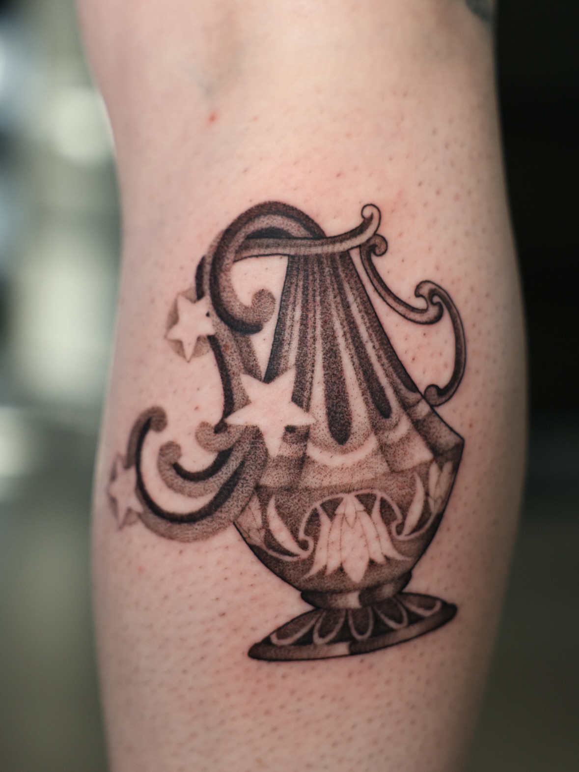 Ornate Aquarius Water Jug Tattoo