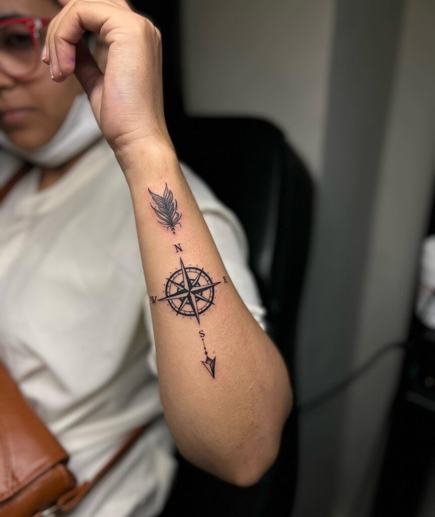 Arrow and Compass Tattoo timeless compass tattoo designs tattoo